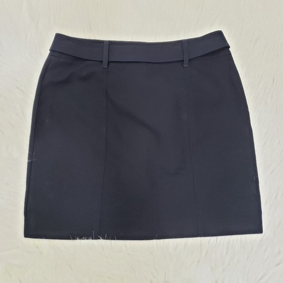 Michael Kors navy button up front belted skirt woman's size 4 - Picture 5 of 7